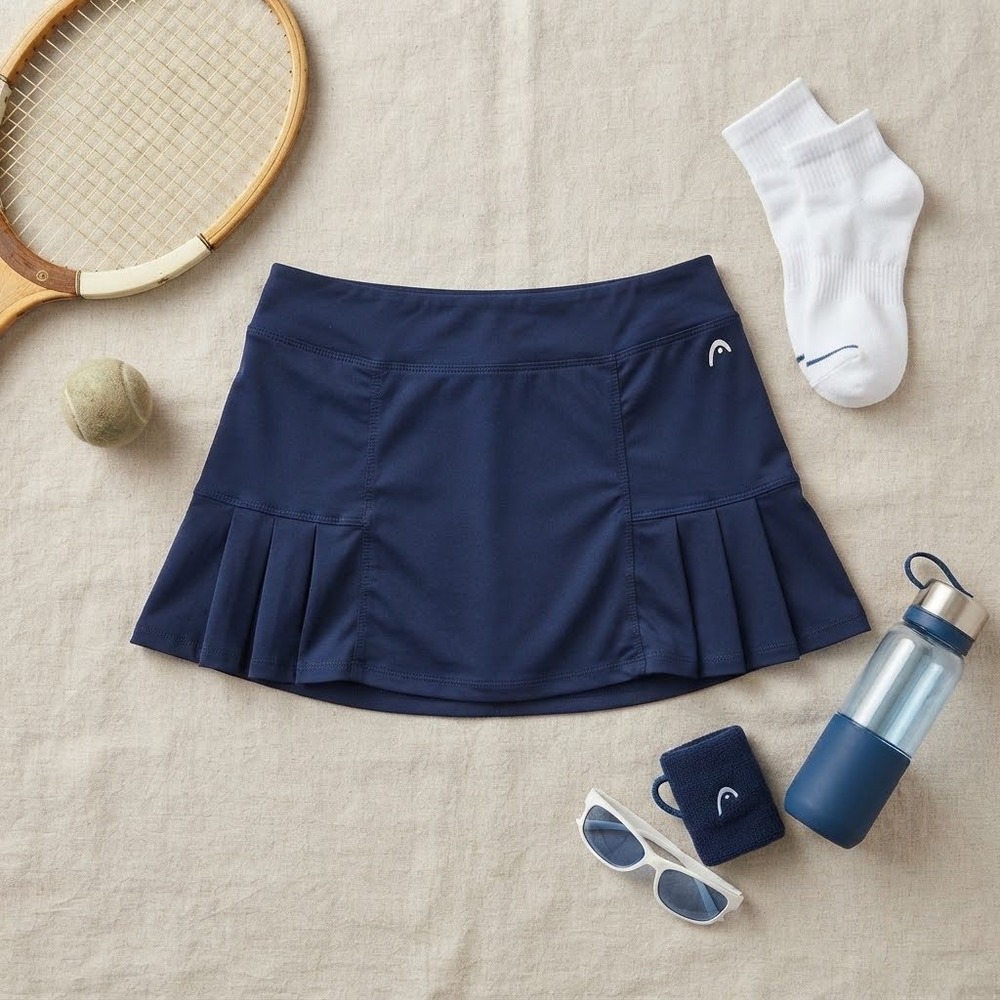 Head Womens Navy Blue Pleated Tennis Skort Size Small Activewear Skirt Pocket